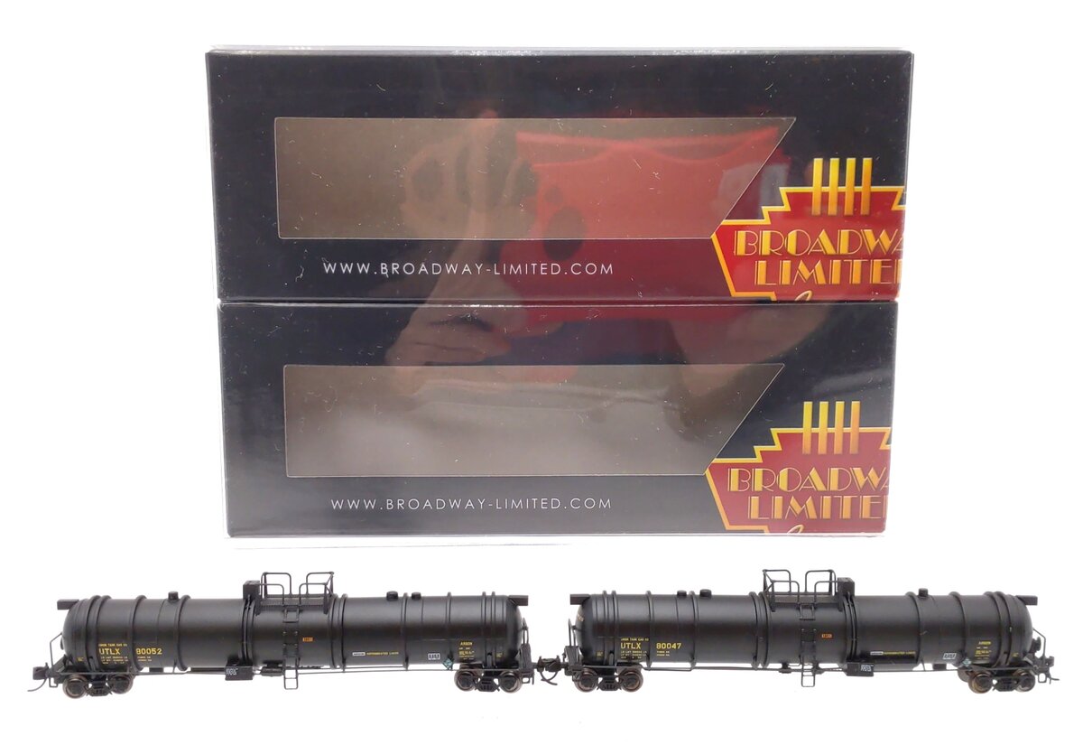 Broadway Limited 8148 N UTLX Black Cryogenic Tank Car #80047/#80052 (Set of 2)