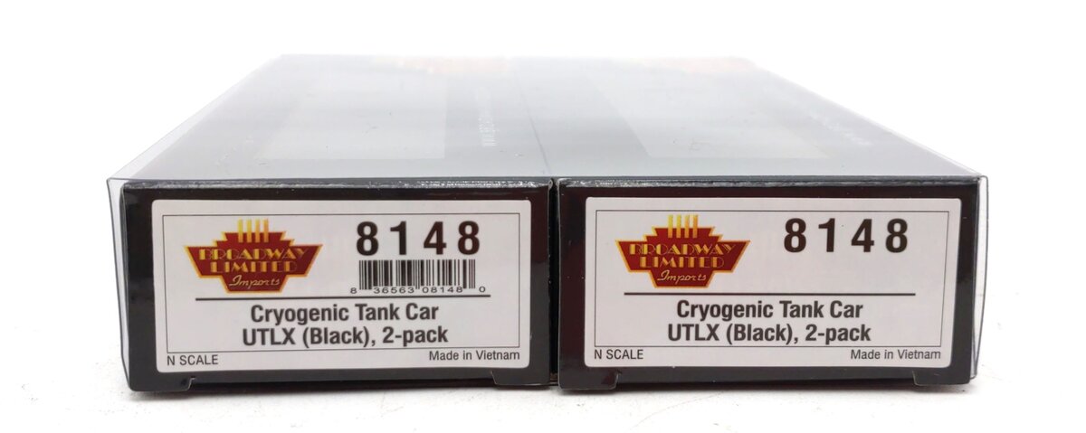 Broadway Limited 8148 N UTLX Black Cryogenic Tank Car #80047/#80052 (Set of 2)