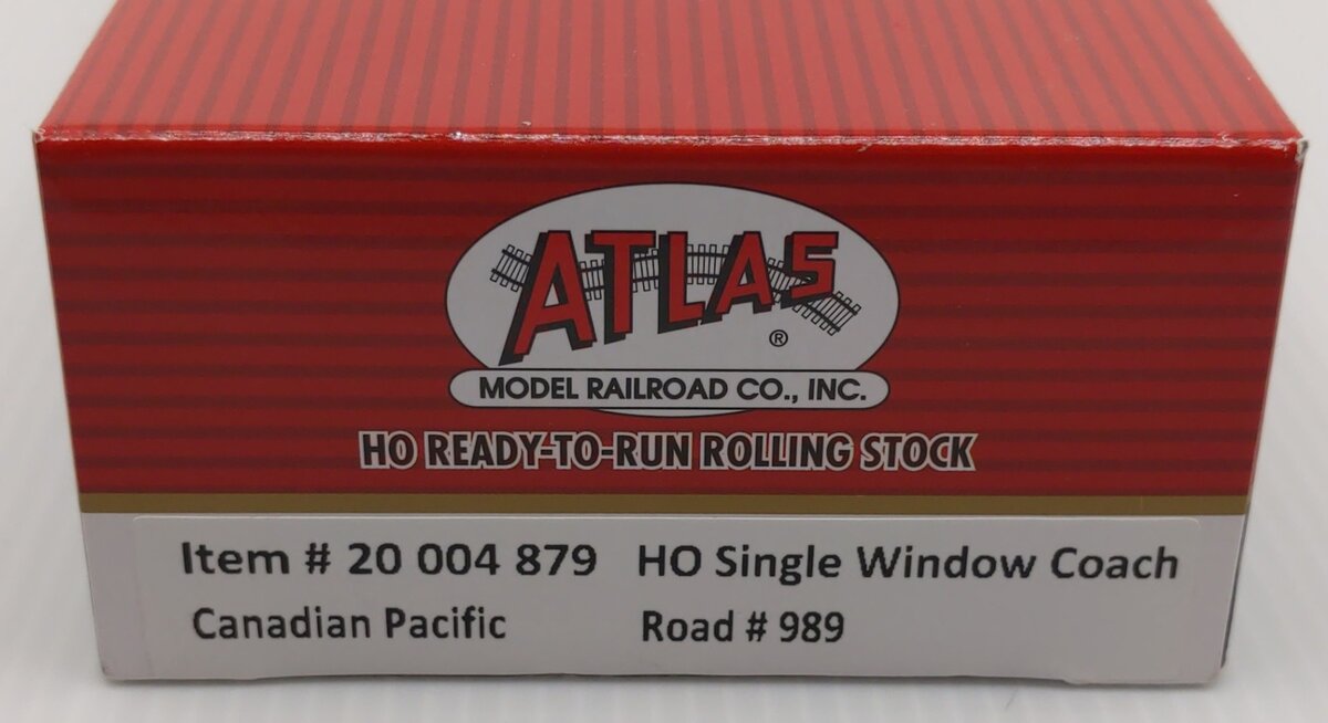 Atlas 20004879 HO Scale Canadian Pacific Single Window Coach Car #989