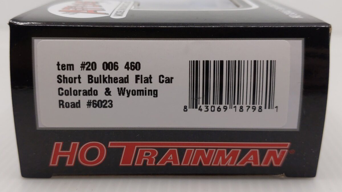 Atlas 20006460 HO Colorado and Wyoming Short Bulkhead Flat Car #6023