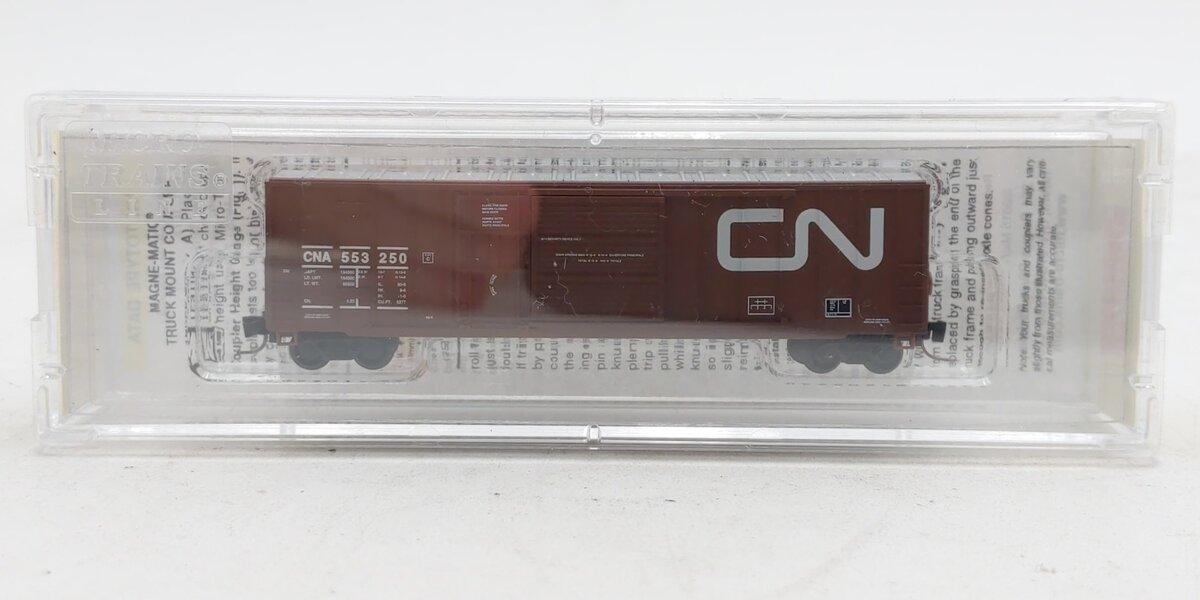 Micro-Trains 51200012 Z Canadian National 50' Ribside Plug & SD Boxcar #553250