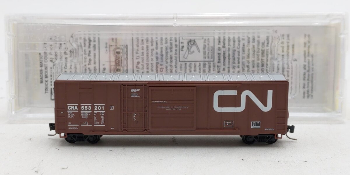 Micro-Trains 51200011 Z Scale Canadian National 50' Rib Side Box Car #553201