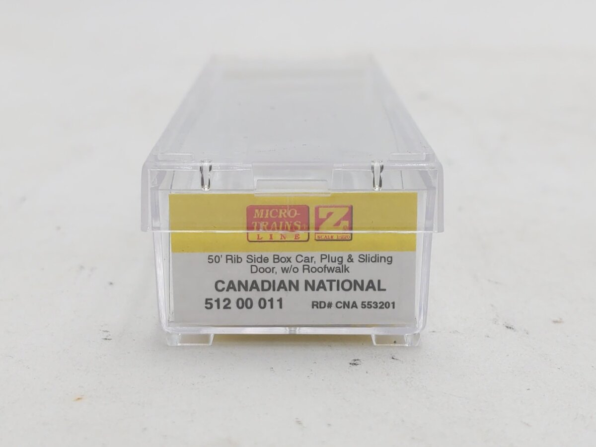 Micro-Trains 51200011 Z Scale Canadian National 50' Rib Side Box Car #553201