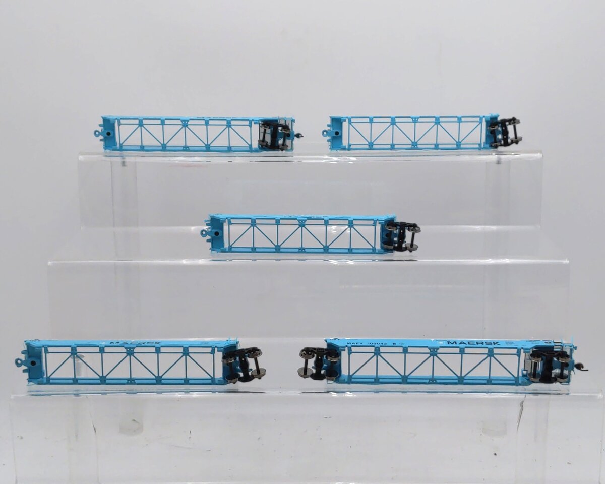 Athearn 95037 HO Maersk Maxi I Well Car/Early Ready-To-Run #100042 (Pack of 5)