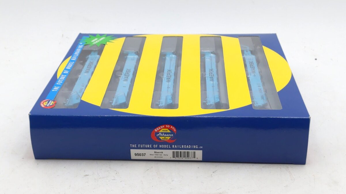 Athearn 95037 HO Maersk Maxi I Well Car/Early Ready-To-Run #100042 (Pack of 5)