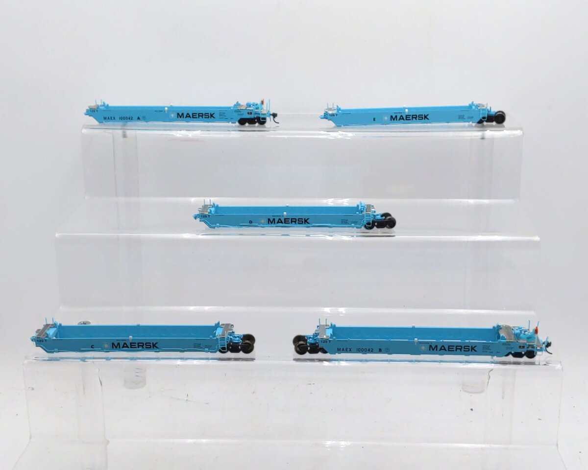 Athearn 95037 HO Maersk Maxi I Well Car/Early Ready-To-Run #100042 (Pack of 5)