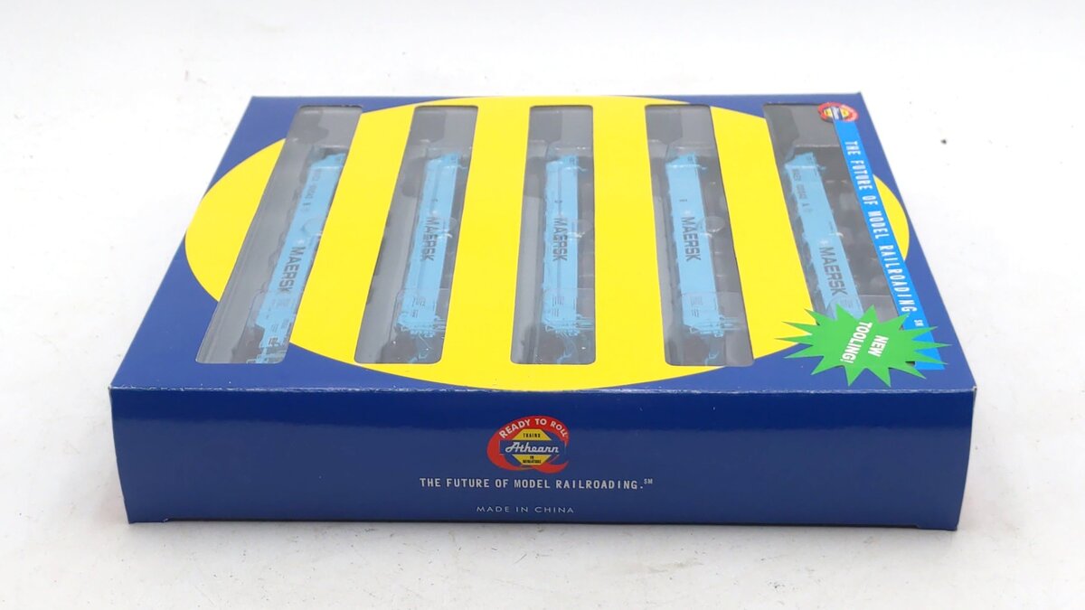 Athearn 95037 HO Maersk Maxi I Well Car/Early Ready-To-Run #100042 (Pack of 5)