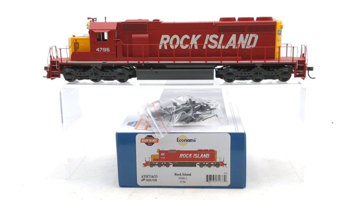 Athearn 71633 HO Scale Rock Island SD40-2 Diesel Locomotive w/DCC & Sound #4796