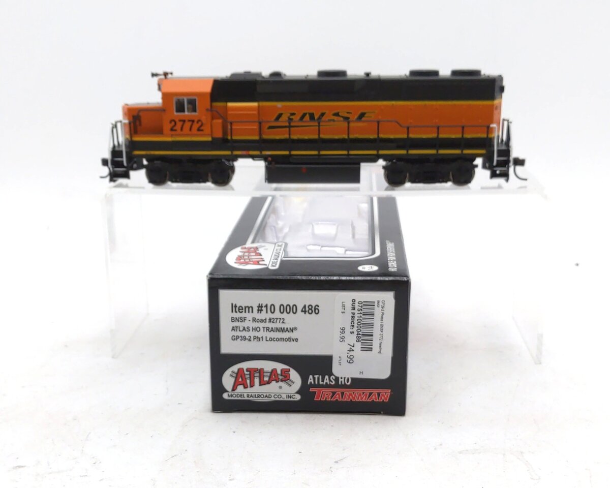 Atlas 10000486 HO Scale BNSF GP39-2 Phase 1  Diesel Locomotive #2772 w/o Sound