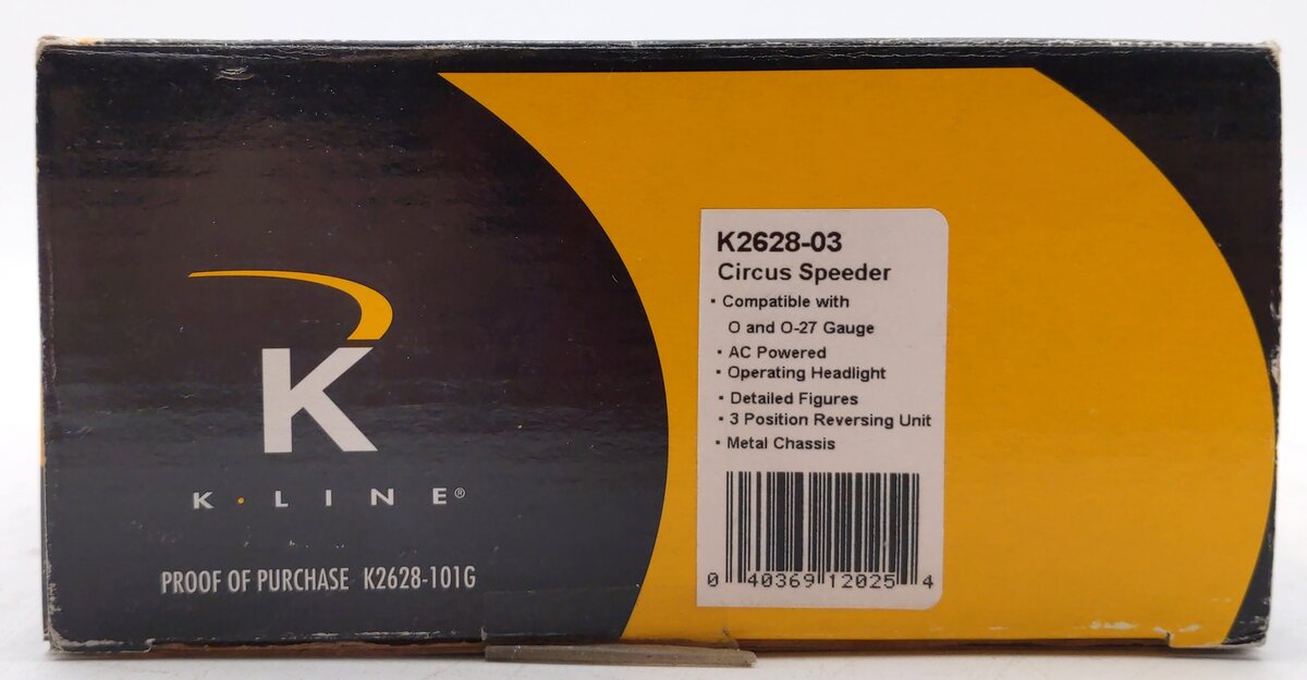 K-Line K2628-03 O/O27 Gauge Circus Speeder EX/Box