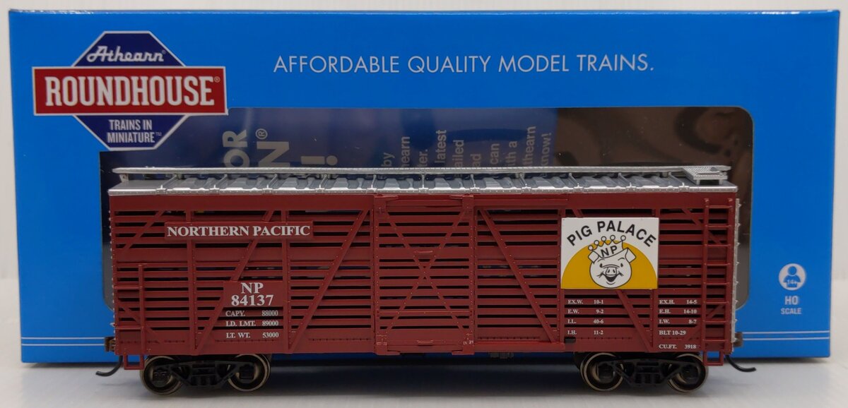 Roundhouse 2930 HO Scale Northern Pacific/Pig Palace 40' Stock Car #84137