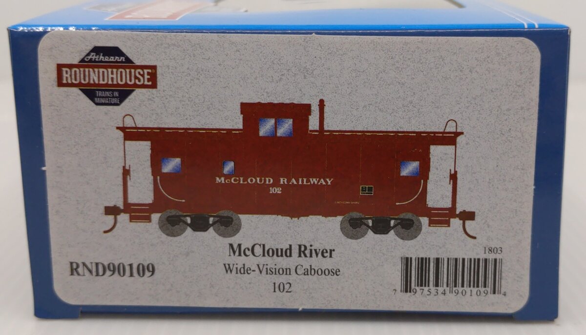 Roundhouse 90109 HO McCloud River Railroad Wide Vision Caboose #102