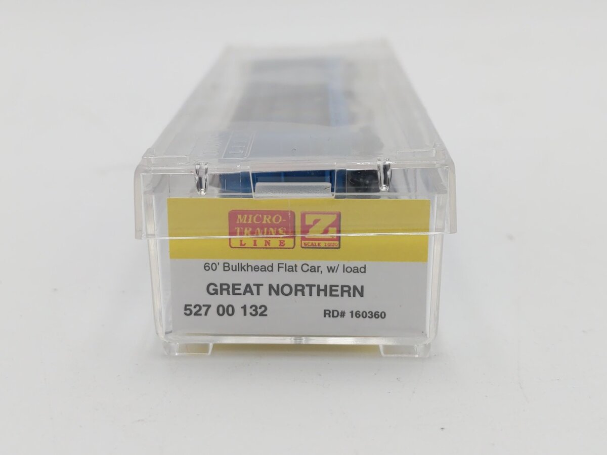 Micro-Trains 52700132 Z Great Northern 60' Bulkhead Flat Car w/Load #160360