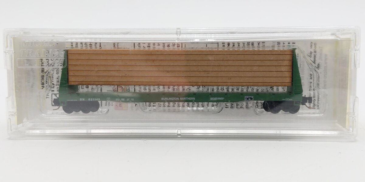 Micro-Trains 52700122 Z BN 60' Bulkhead Flat Car w/Lumber Load #621145