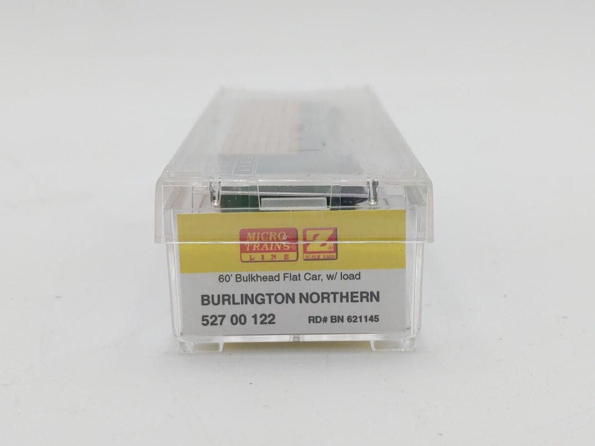 Micro-Trains 52700122 Z BN 60' Bulkhead Flat Car w/Lumber Load #621145