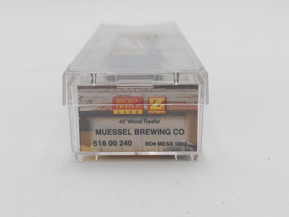 Micro-Trains 51800240 Z Scale Muessel Brewing Co. 40' Wood Reefer #1002