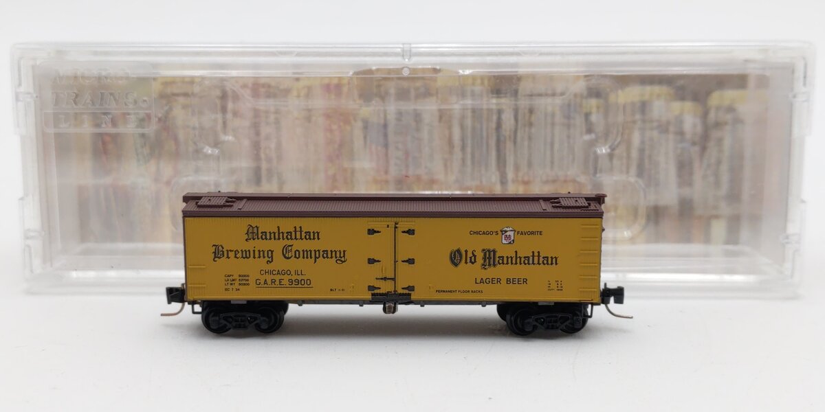 Micro-Trains 51800280 Z Manhattan Brewing Co. 40' Wood Reefer #9900