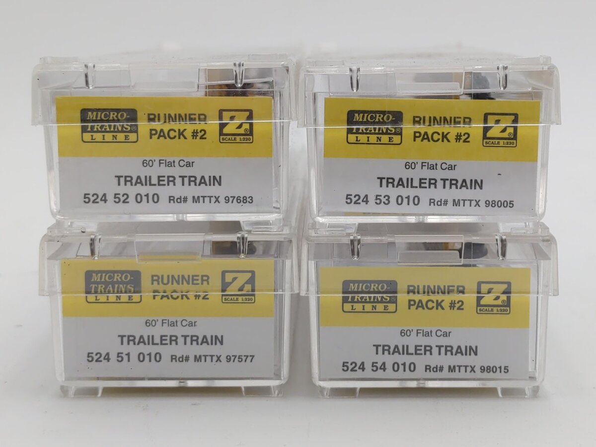 Micro-Trains 99400002 Z Trailer Train Co 60' Flat Car Runner Pack (Set of 4)