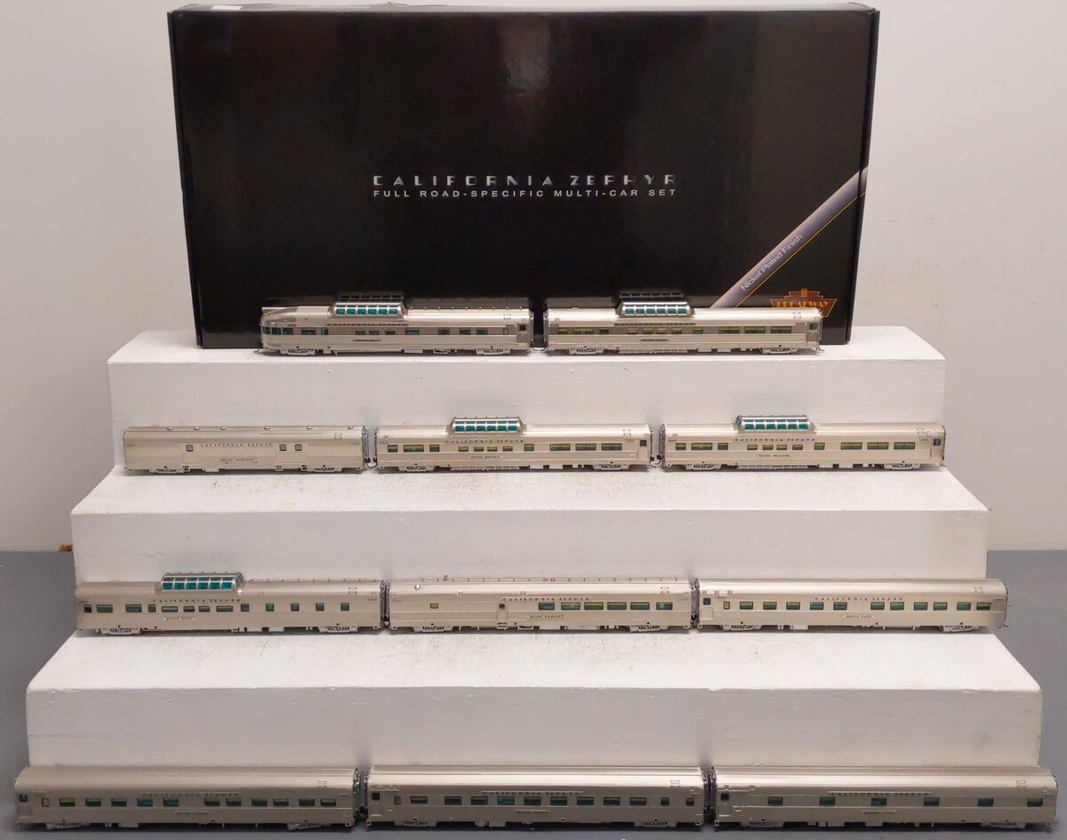 Broadway Limited 798 HO California Zephyr D&RGW complete 11 car set LN/Box
