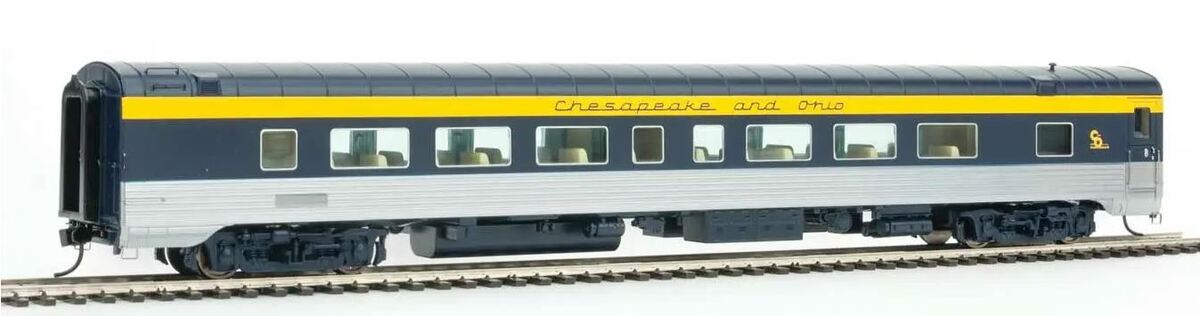Walthers 920-9503 HO Scale C&O 85' P-S 52-Seat Coach (No Skirts)
