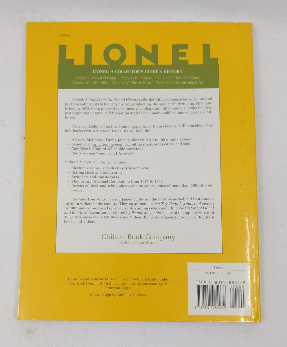 A Collector's Guide and History to Lionel Trains Paperback Book By Tom McComas EX