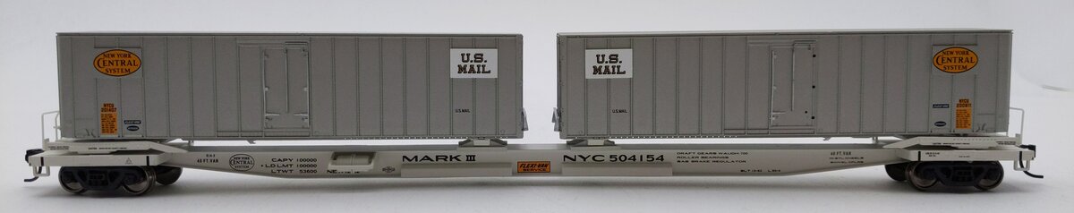 Walthers 932-40851 HO Scale NYC Flexi-Van Flatcar w/ Side Door Trailers #504154 LN