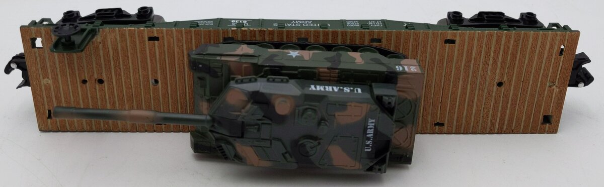 Menards 279-4486 O Military Flatcar w/ Military Tank #2685 MT/Box