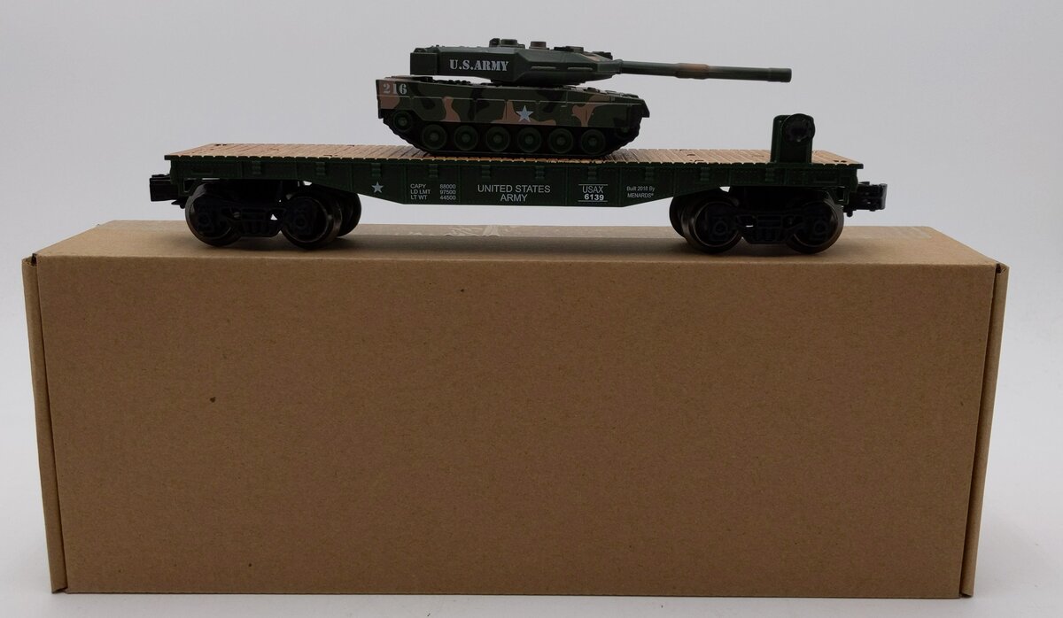 Menards 279-4486 O Military Flatcar w/ Military Tank #2685 MT/Box