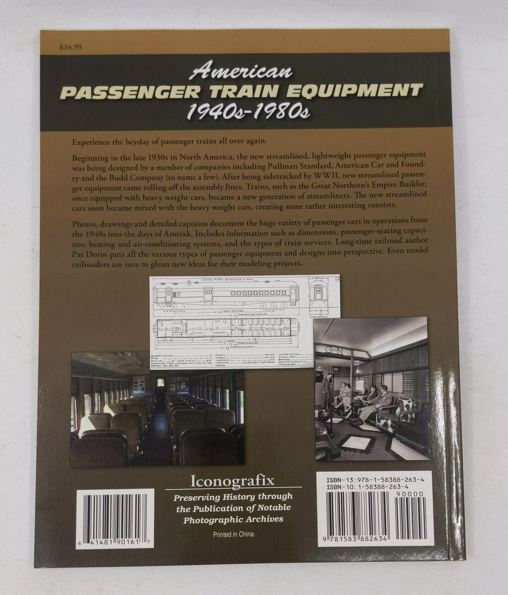 American Passenger Train Equipment: 1940s-1980s Paperback Book Patrick C. Dorin EX