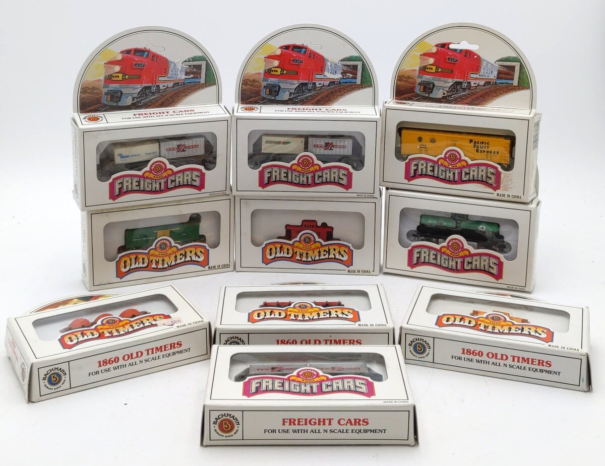 Bachmann N Scale Assorted Freight Cars [10] EX/Box