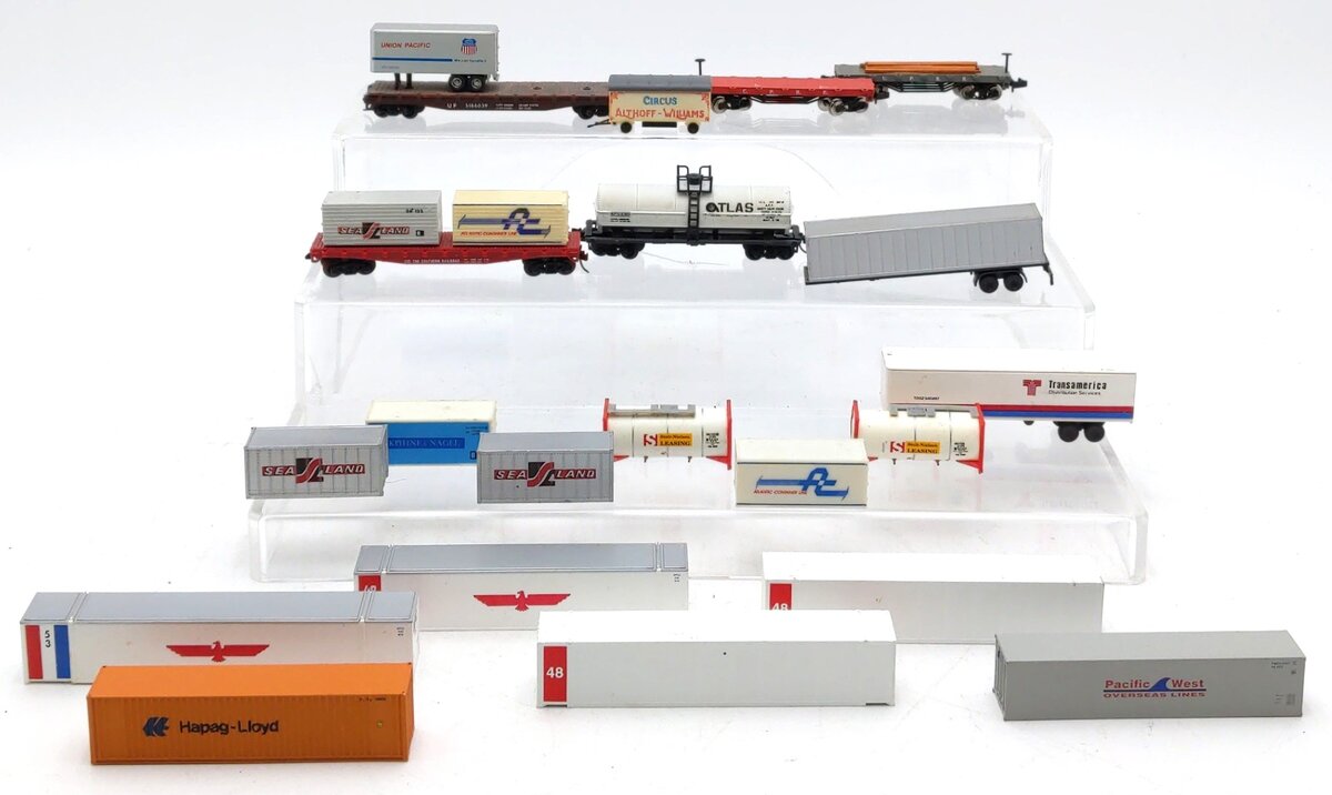 Atlas & Others N Scale Assorted Freight Cars & Trailers [20] VG