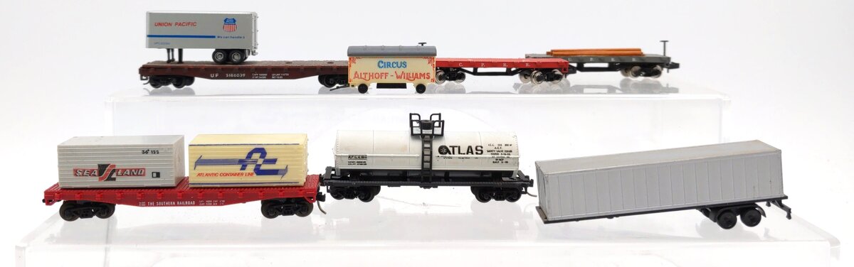 Atlas & Others N Scale Assorted Freight Cars & Trailers [20] VG