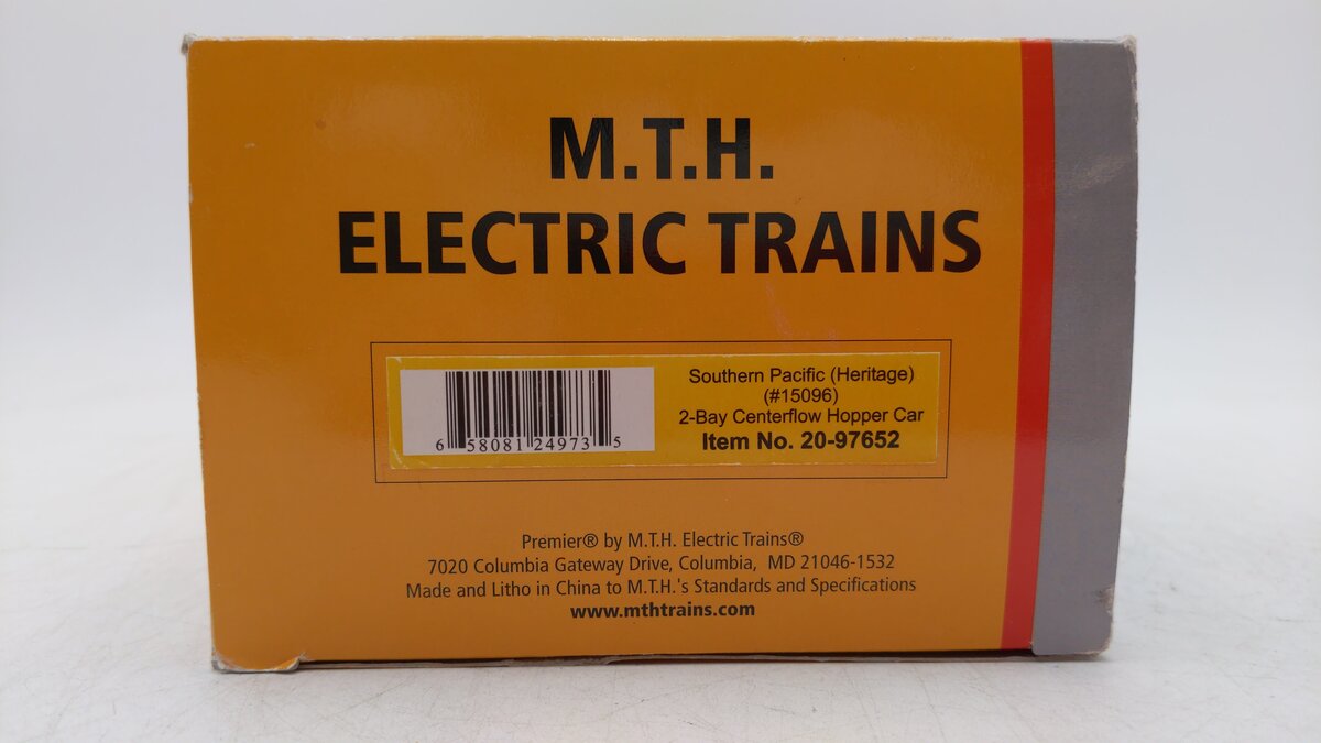 MTH 20-97652 O Southern Pacific 2-Bay Centerflow Hopper #15096 LN/Box