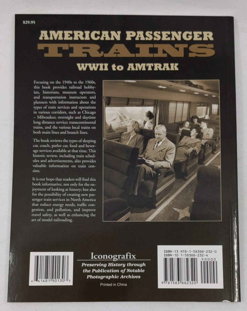 American Passenger Trains: WWII to Amtrak Paperback Book By Patrick Dorin EX