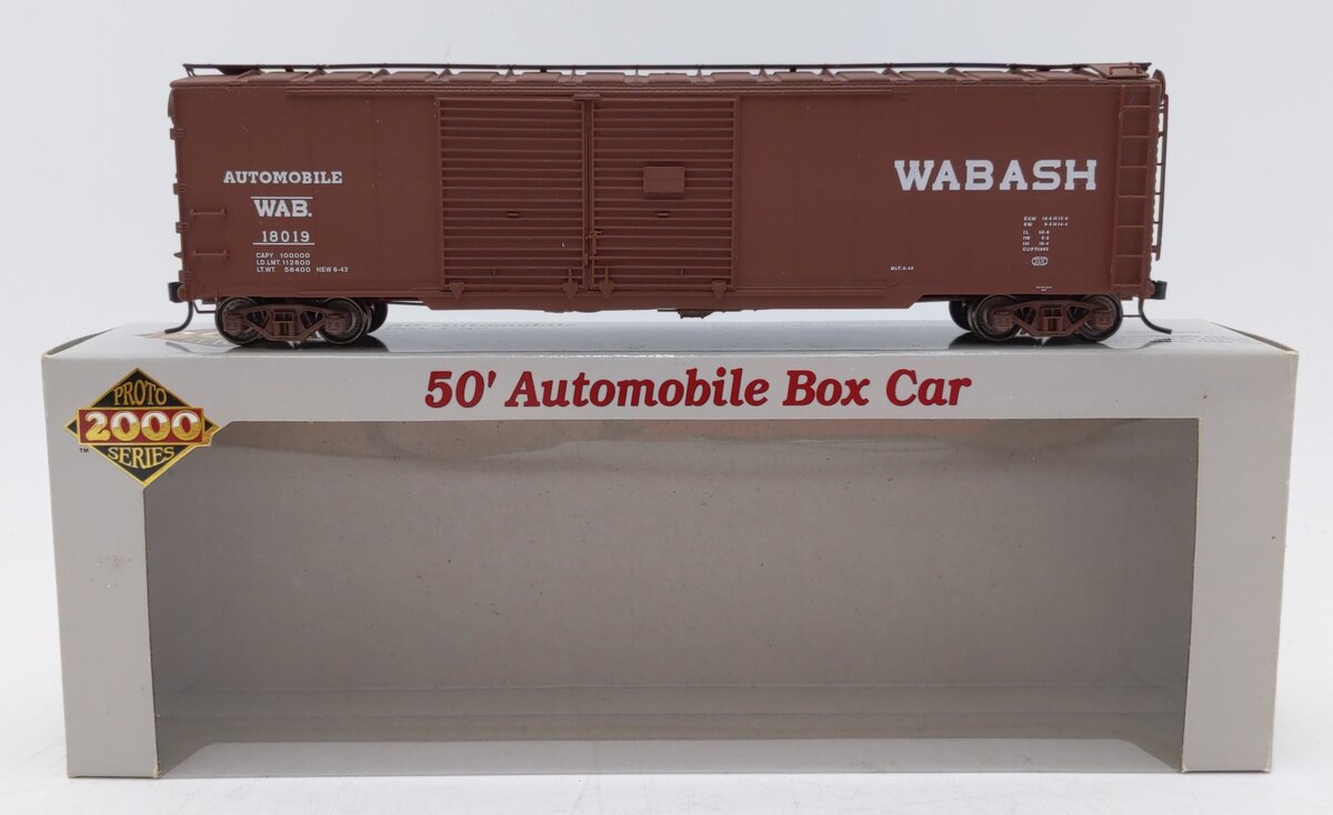 Proto 2000 30340 HO Life-Like Wabash 50' Automobile Box Car #18019 LN/Box