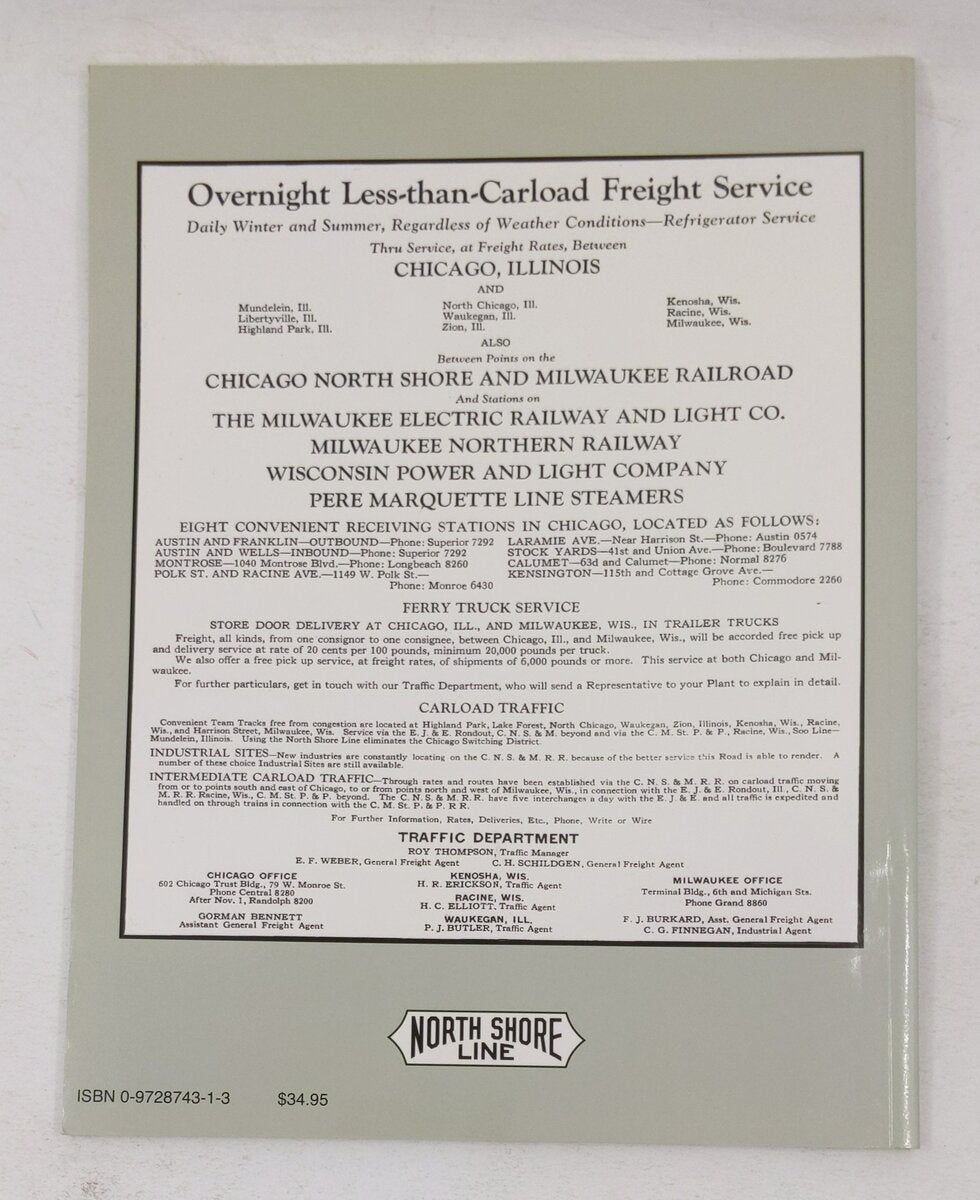 North Shore Line Interurban Freight Paperback Book By Edward M. DeRouin LN
