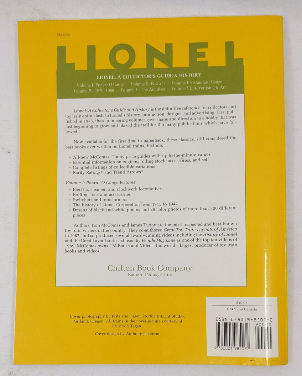 A Collector's Guide and History to Lionel Trains Paperback Book EX