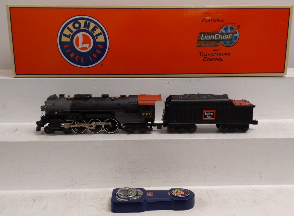 Lionel 6-82967 O CB&Q Lionchief Plus Hudson Steam Locomotive #3007