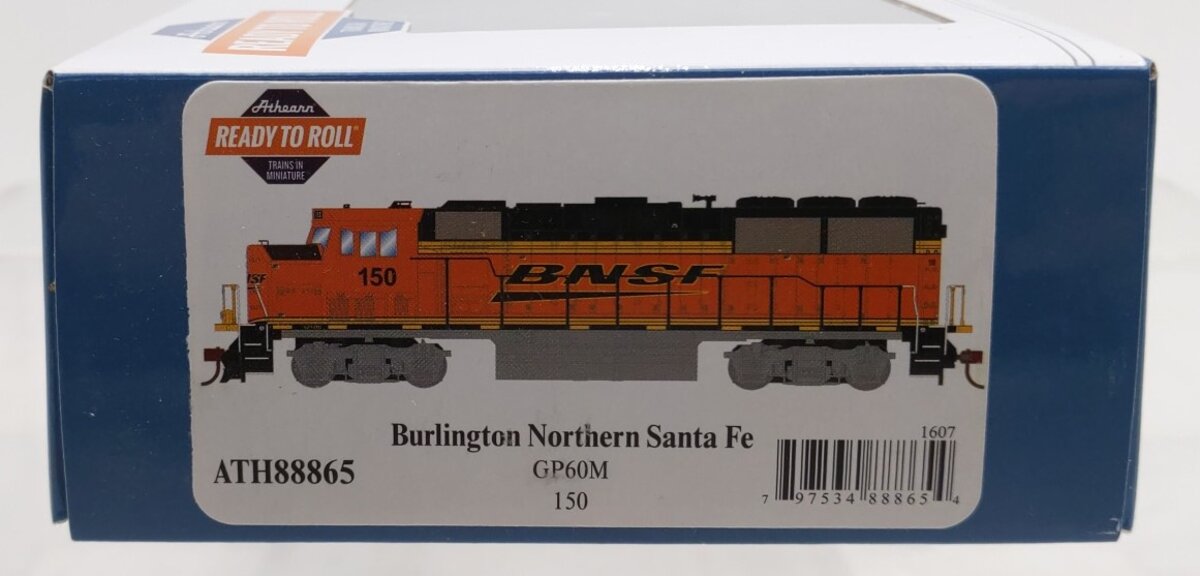 Athearn 88865 HO BNSF/Black, Orange RTR GP60M Diesel Locomotive #150