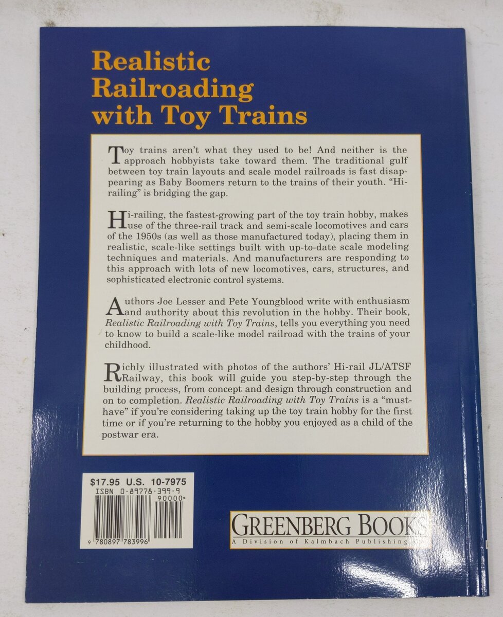 Realistic Railroading With Toy Trains Paperback By Joe Lesser, Pete Youngblood EX
