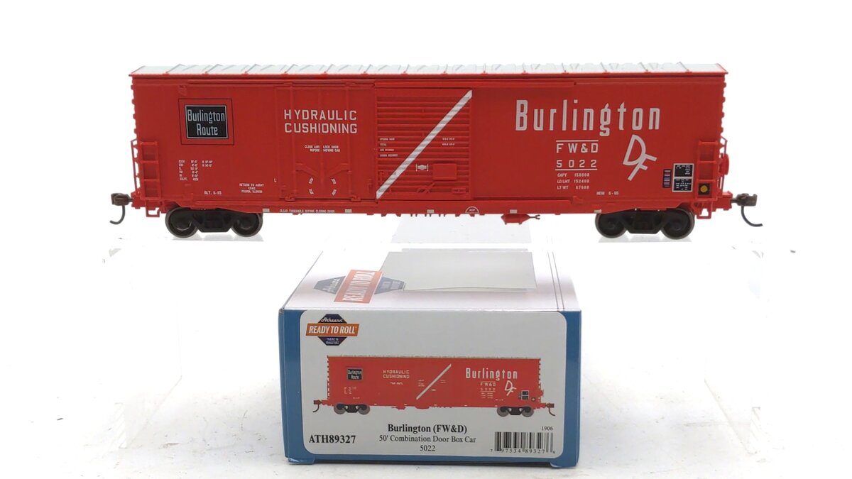 Athearn 89327 HO Scale Fort Worth & Denver 50' Combo Door Box Car #5022