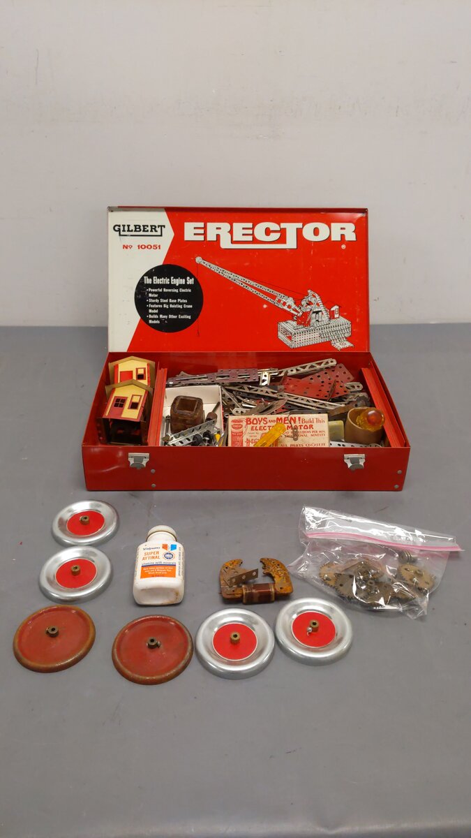 Gilbert 10051 Vintage S Erector Wheel Crane Set/Box