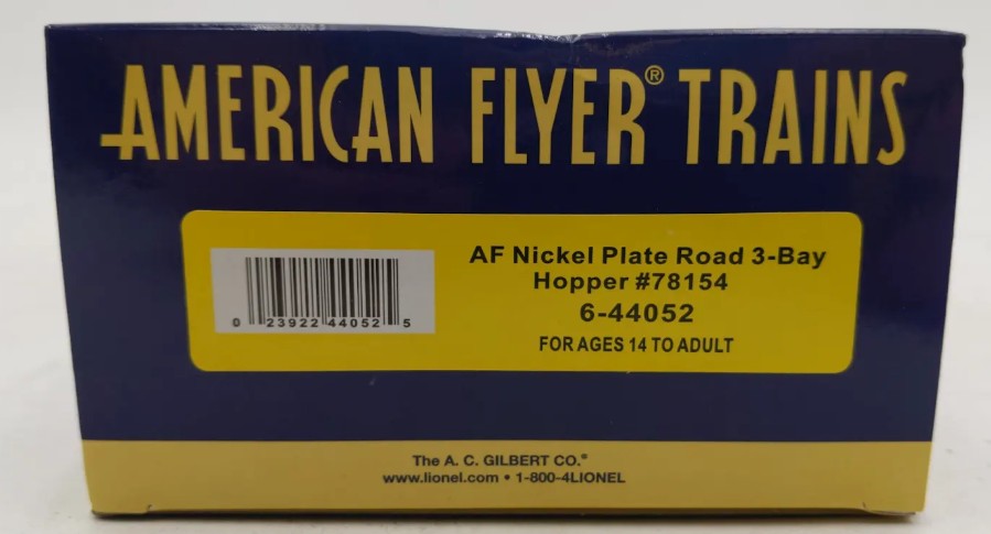 American Flyer 6-44052 S Nickel Plate Road American Flyer 3-Bay Hopper #78154 NIB