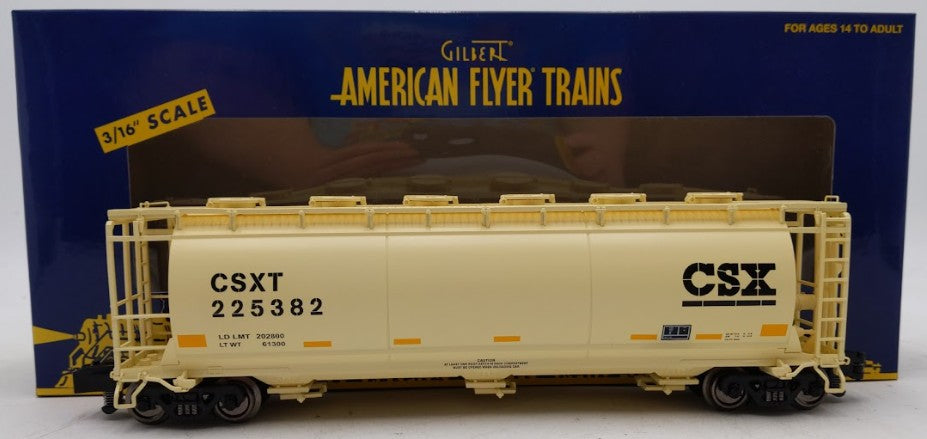 American Flyer 1919352 S Gauge CSX Cylindrical Hopper #225382