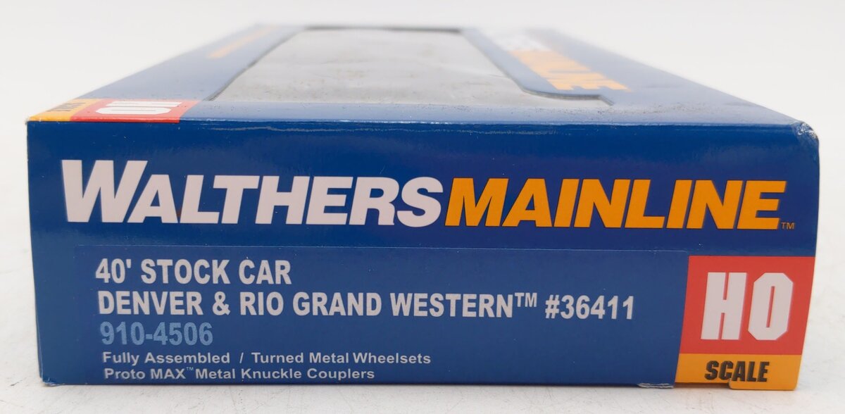 Walthers 910-4506 HO Denver & Rio Grande Western 40' Stock Car w/Dreadnaught En