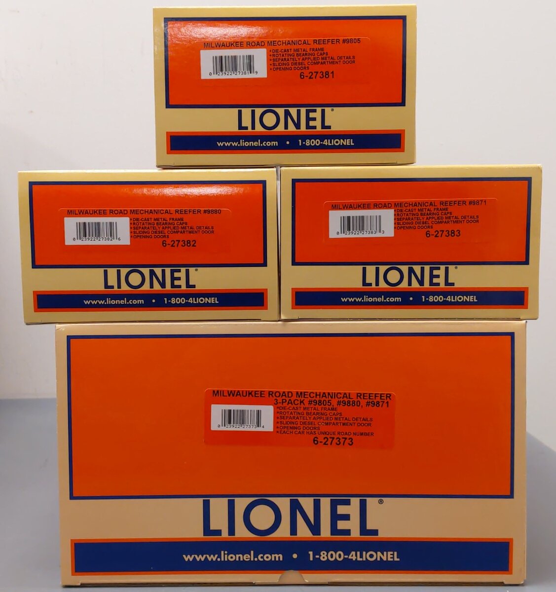 Lionel 6-27373 Milwaukee Road Mechanical 3-Car Reefer Set