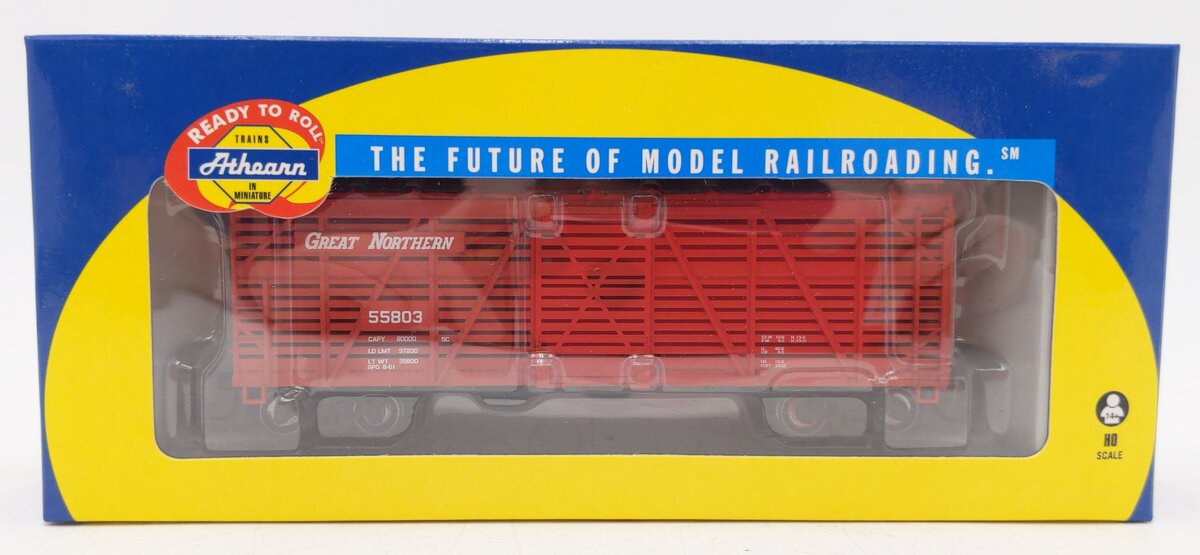 Athearn 75942 HO Great Northern Red RTR 40' Stock Car #55803