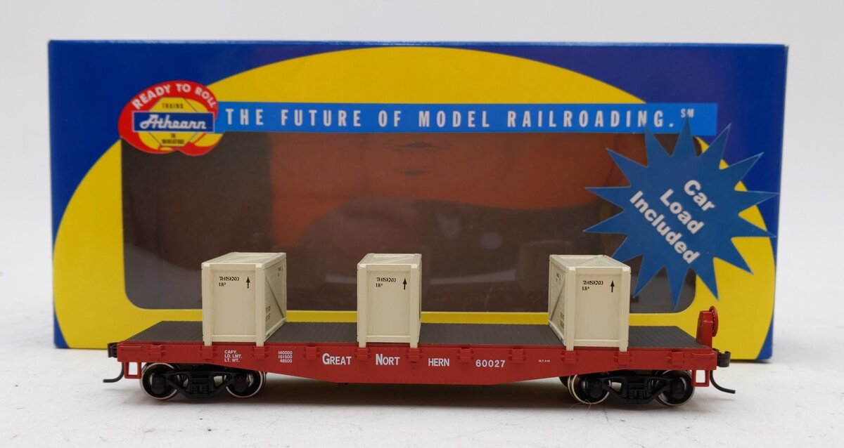 Athearn 92178 HO Great Northern 40' Flatcar w/Crates #60027