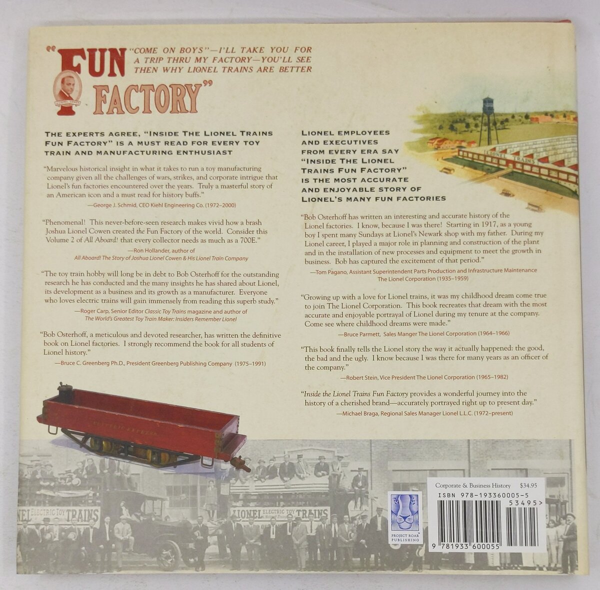 Inside The Lionel Trains Fun Factory Hardcover Book By Robert J. Osterhoff EX