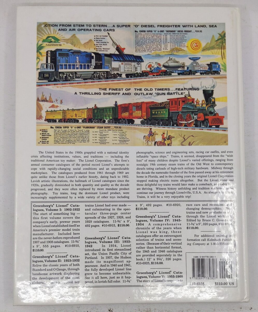 Greenberg's Lionel Catalogues, Vol. 6, 1961-1969 Hardcover By Bruce C. Greenberg EX